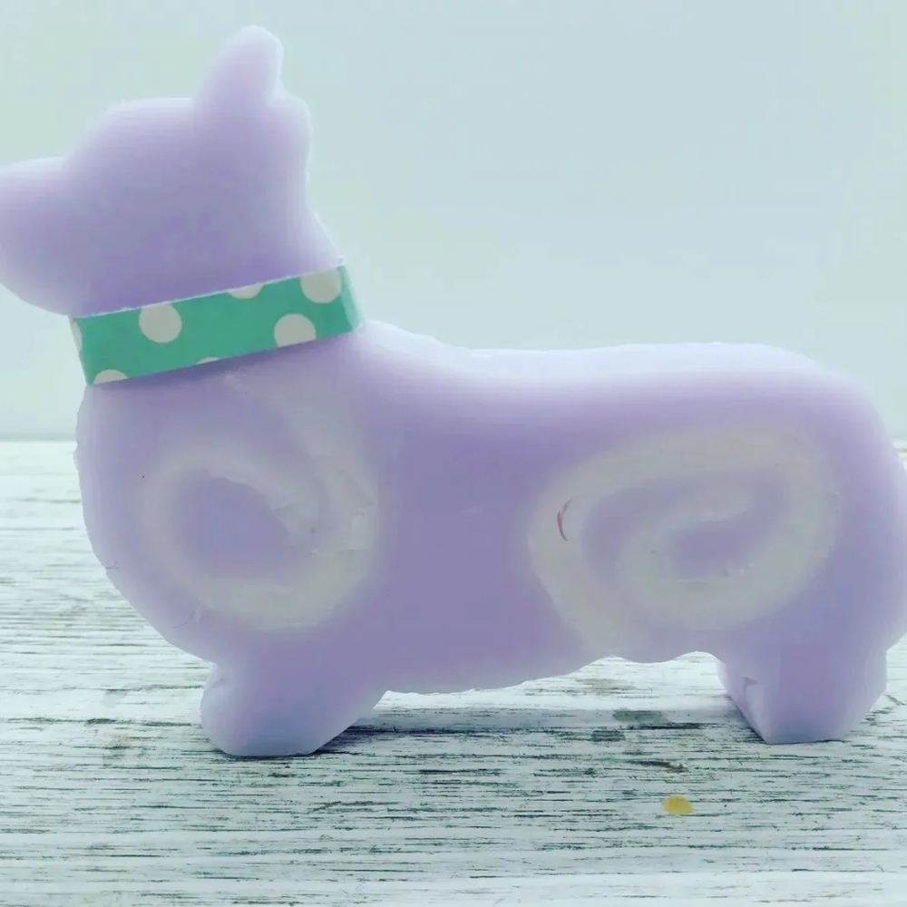 2 Corgi Shaped Soap Handcrafted Glycerin Soap Many Fragrances 4 oz bars - Picture 5 of 12